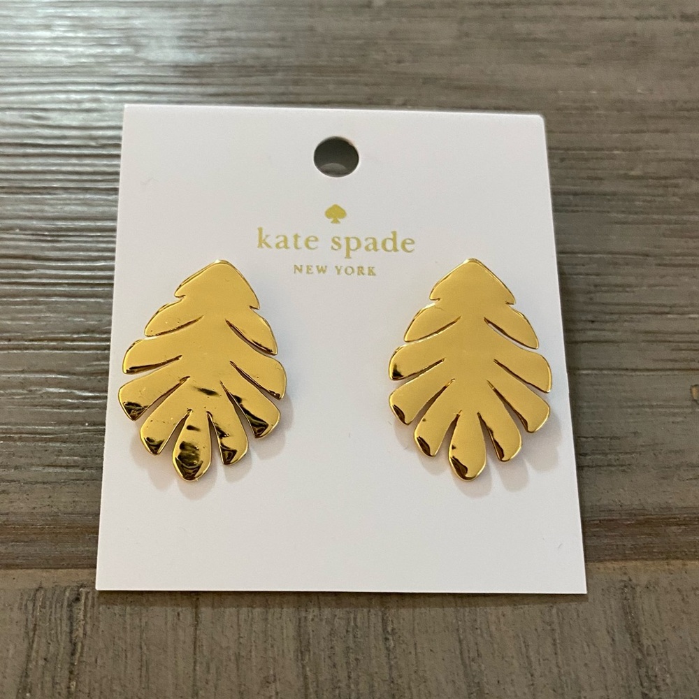 Brand New Kate Spade Gold Leaf Earrings